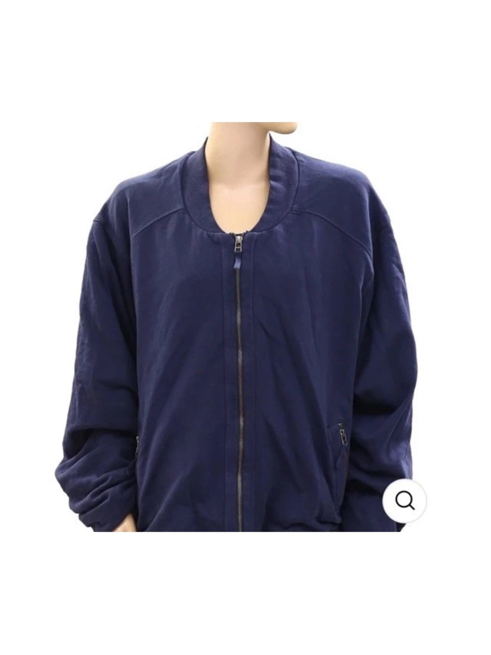 Anthropologie Pilcro Knit Bomber Jacket Women’s Size XS Navy Zip Front Casual - Picture 5 of 14